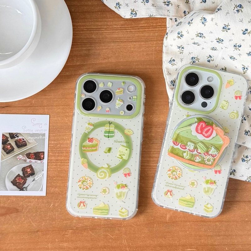 Strawberry Huller - Cute Matcha Strawberry Cake Magnetic Phone