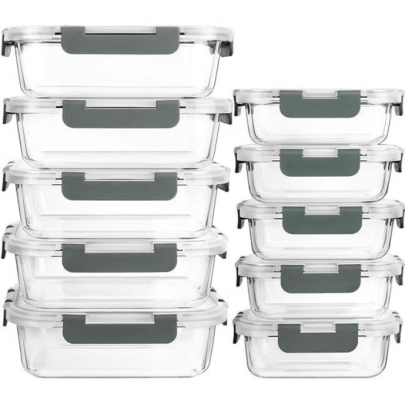 Meal Prep Glass Containers Oven Safe - Glass Food Storage Container With Lid