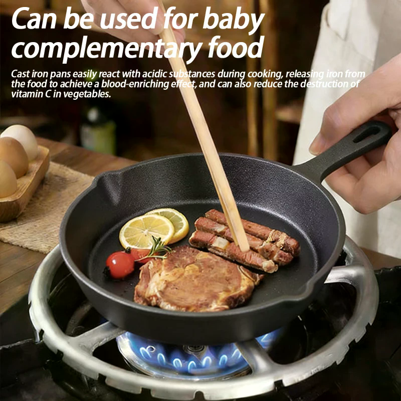 Meal Prep Egg - 14cm Small Cast Iron Skillet Non