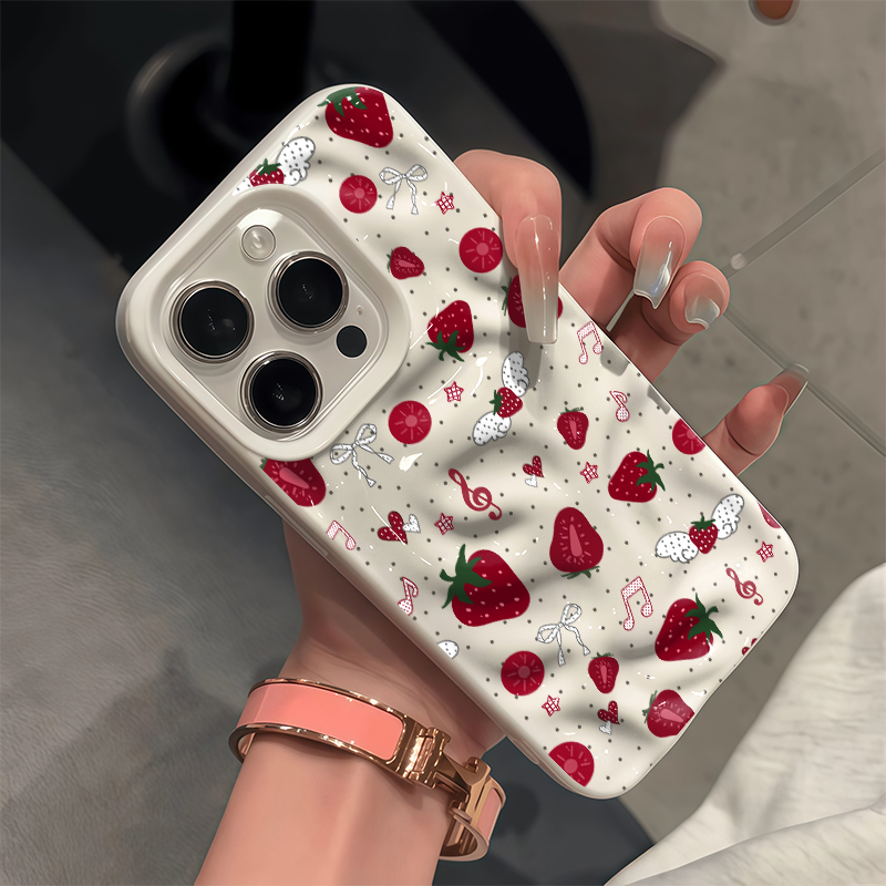 Cute 3D Wrinkle Case For iPhon - Strawberry Huller incelemesi ve fiyatı