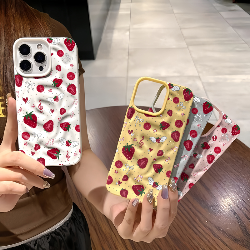 Cute 3D Wrinkle Case For iPhon - Strawberry Huller incelemesi ve fiyatı