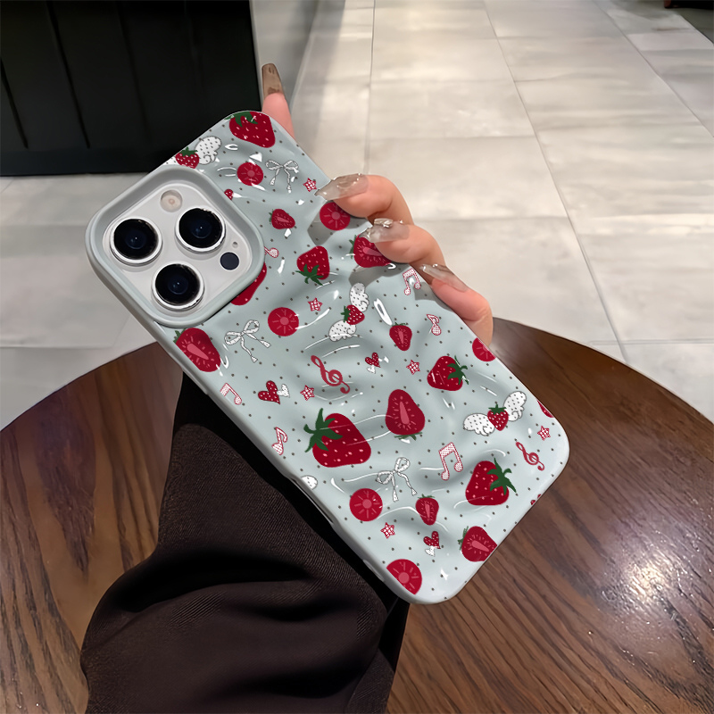 Cute 3D Wrinkle Case For iPhon - Strawberry Huller incelemesi ve fiyatı