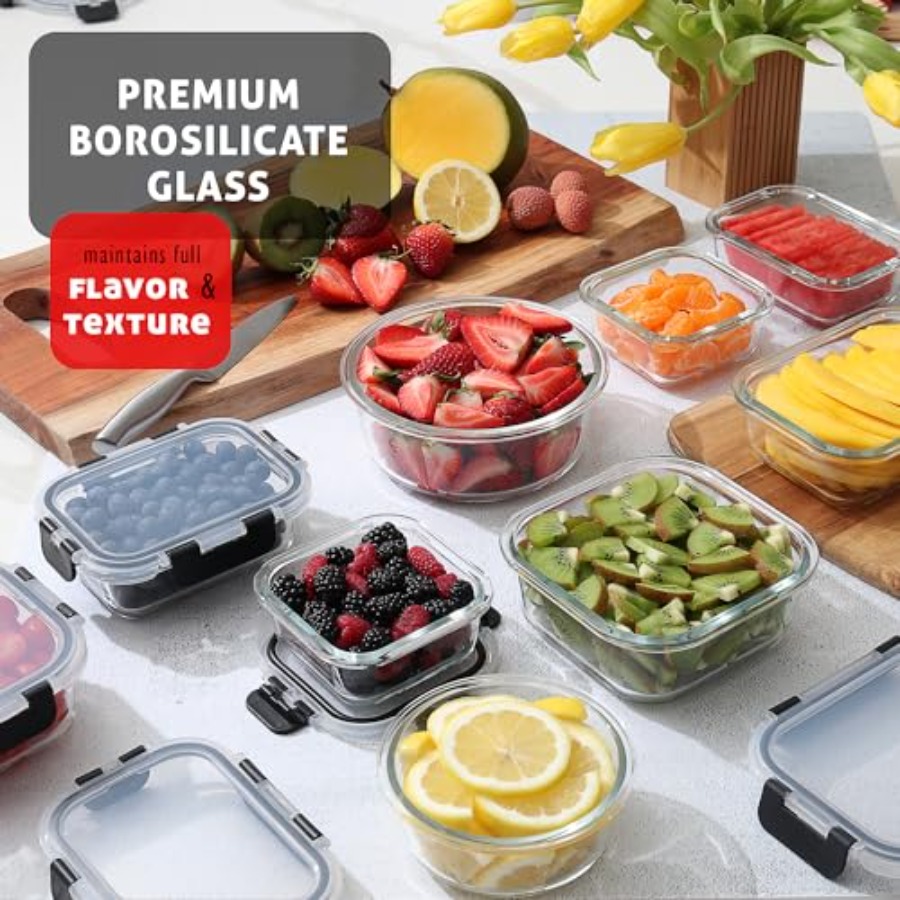 Glass food storage containers  - Meal Prep Glass Containers Oven Safe incelemesi ve fiyatı