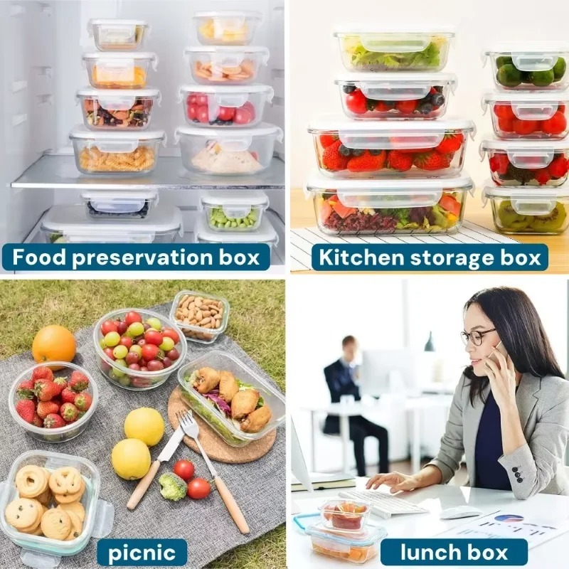 Glass lunch box food storage c - Meal Prep Glass Containers Oven Safe incelemesi ve fiyatı