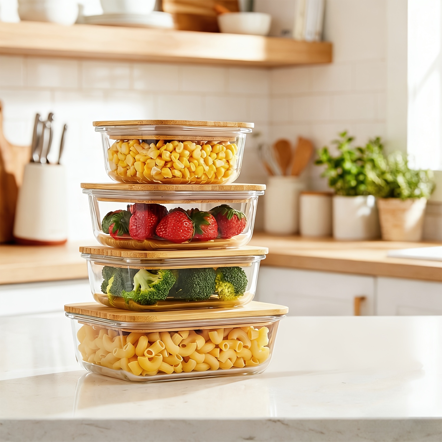 8pcs(4pcs Containers And 4pcs  - Meal Prep Glass Containers Oven Safe incelemesi ve fiyatı