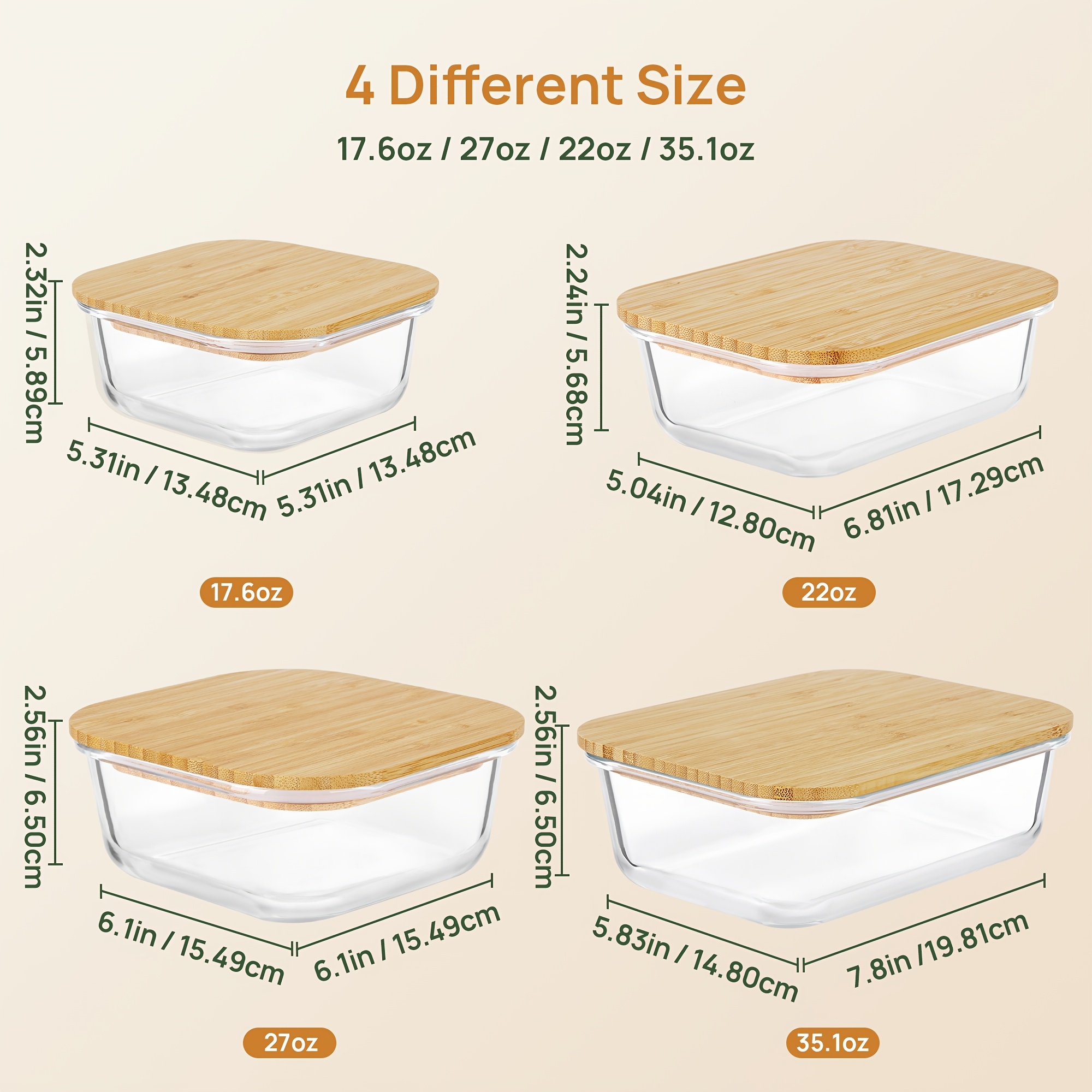 8pcs(4pcs Containers And 4pcs  - Meal Prep Glass Containers Oven Safe incelemesi ve fiyatı