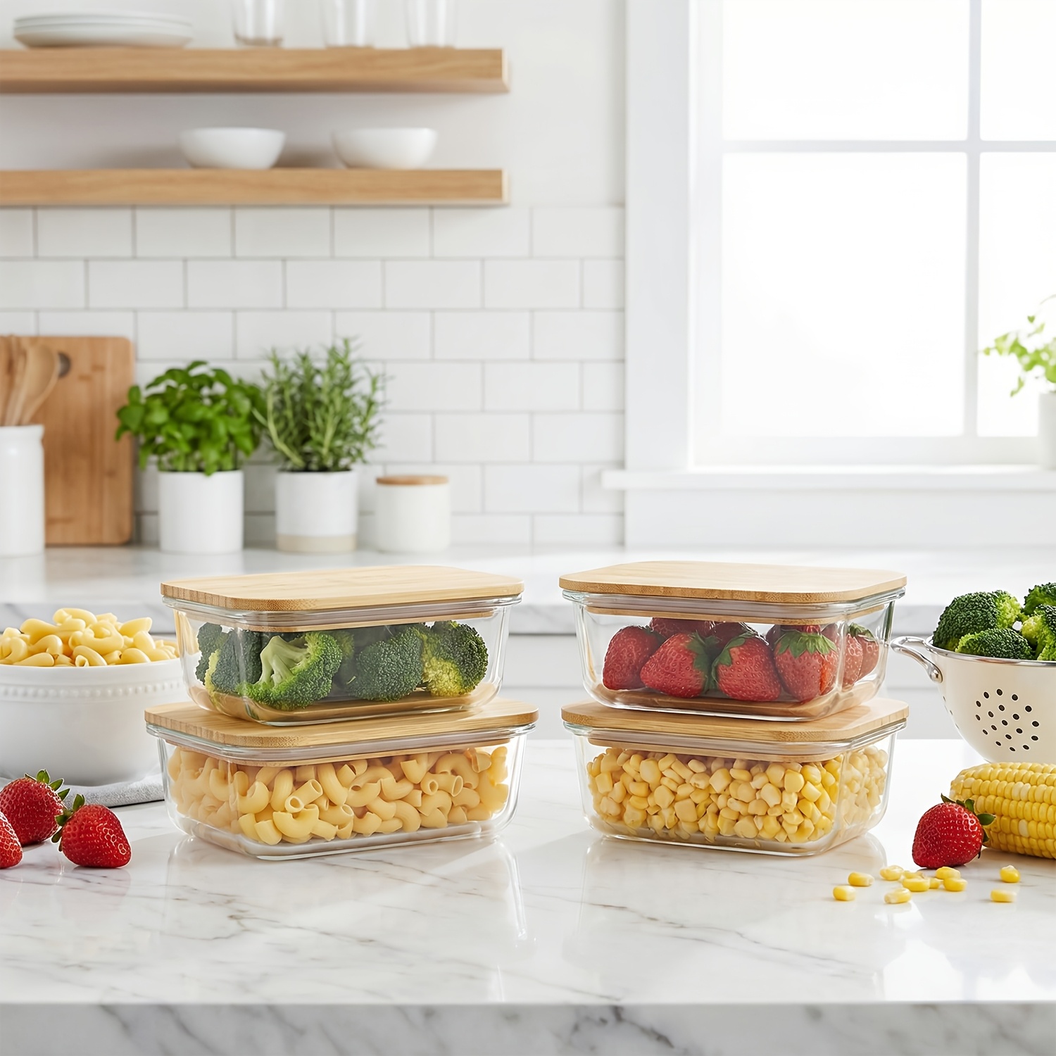 8pcs(4pcs Containers And 4pcs  - Meal Prep Glass Containers Oven Safe incelemesi ve fiyatı