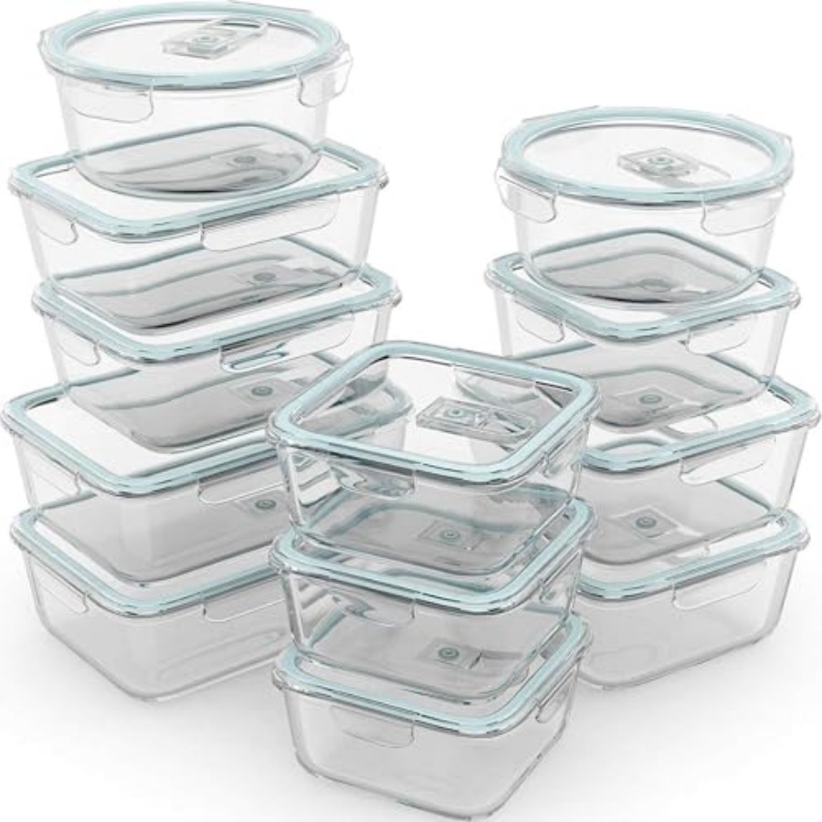 24 Pc Airtight Glass Food Stor - Meal Prep Glass Containers Oven Safe incelemesi ve fiyatı