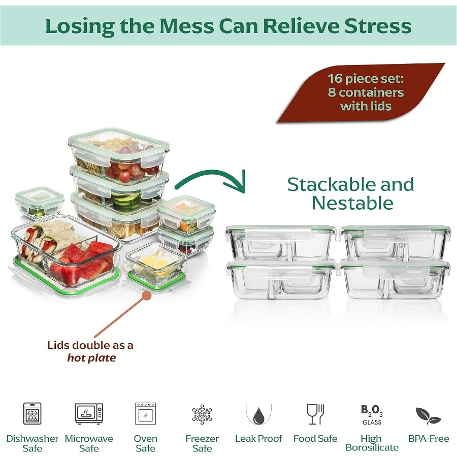 Glass Meal Prep Containers wit - Meal Prep Glass Containers Oven Safe incelemesi ve fiyatı