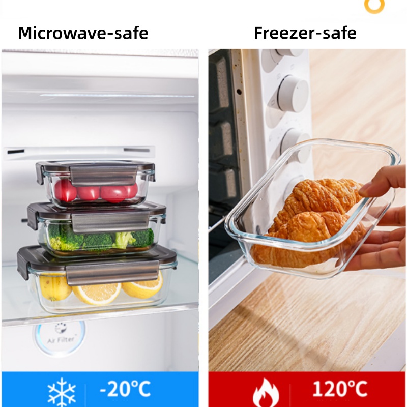 LUSQI Heat Resistant Glass Lun - Meal Prep Glass Containers Oven Safe incelemesi ve fiyatı