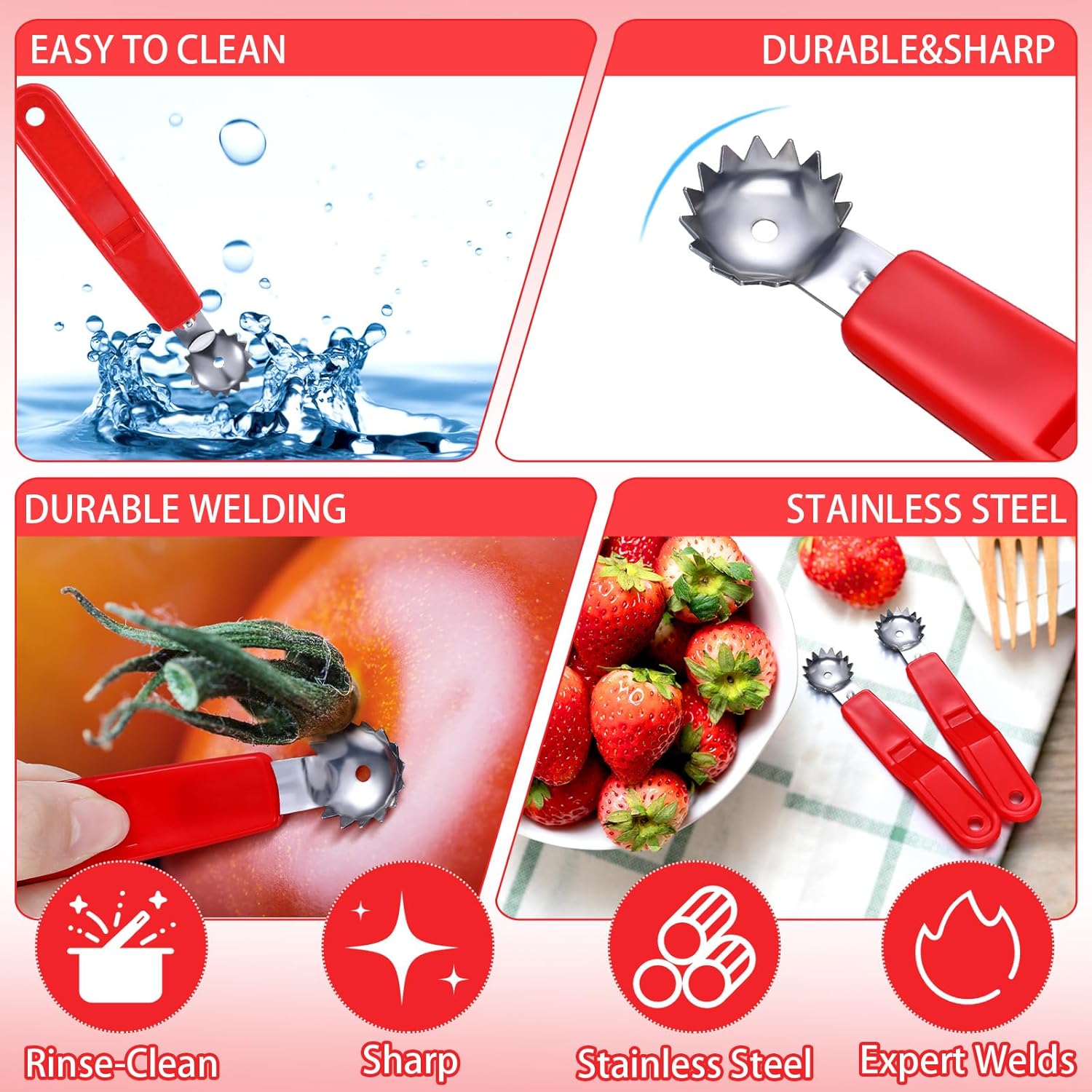 4 Pcs Tomato Corer Tool Strawb - Strawberry Huller incelemesi ve fiyatı
