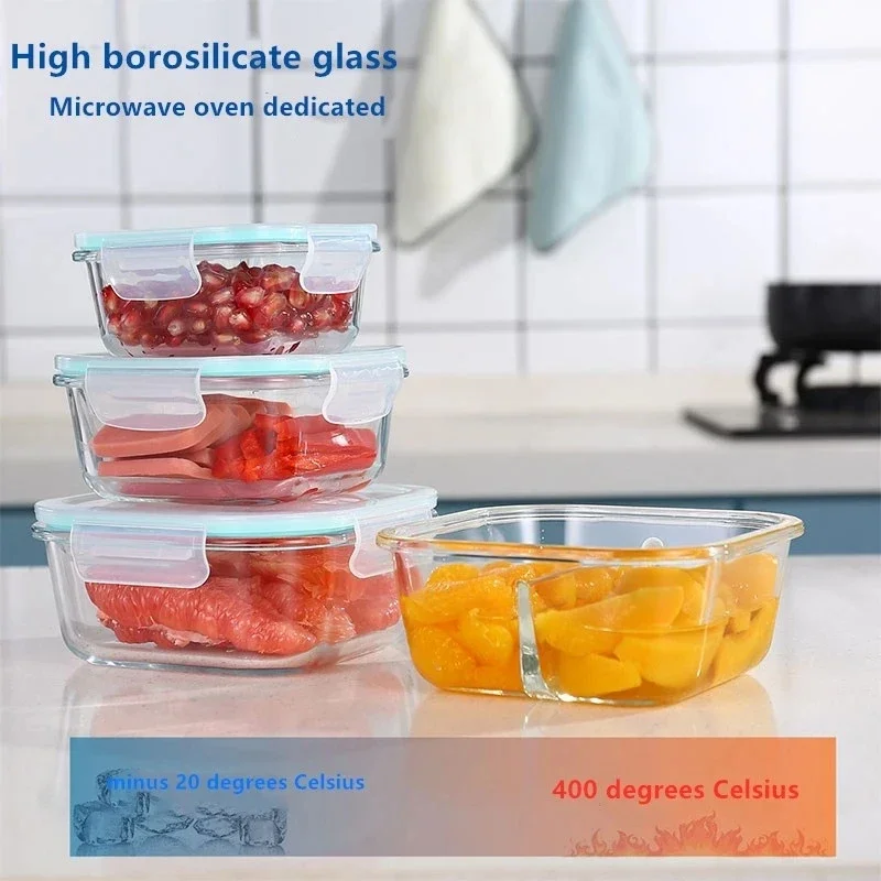 Glass Fresh-Keeping Box high B - Meal Prep Glass Containers Oven Safe incelemesi ve fiyatı