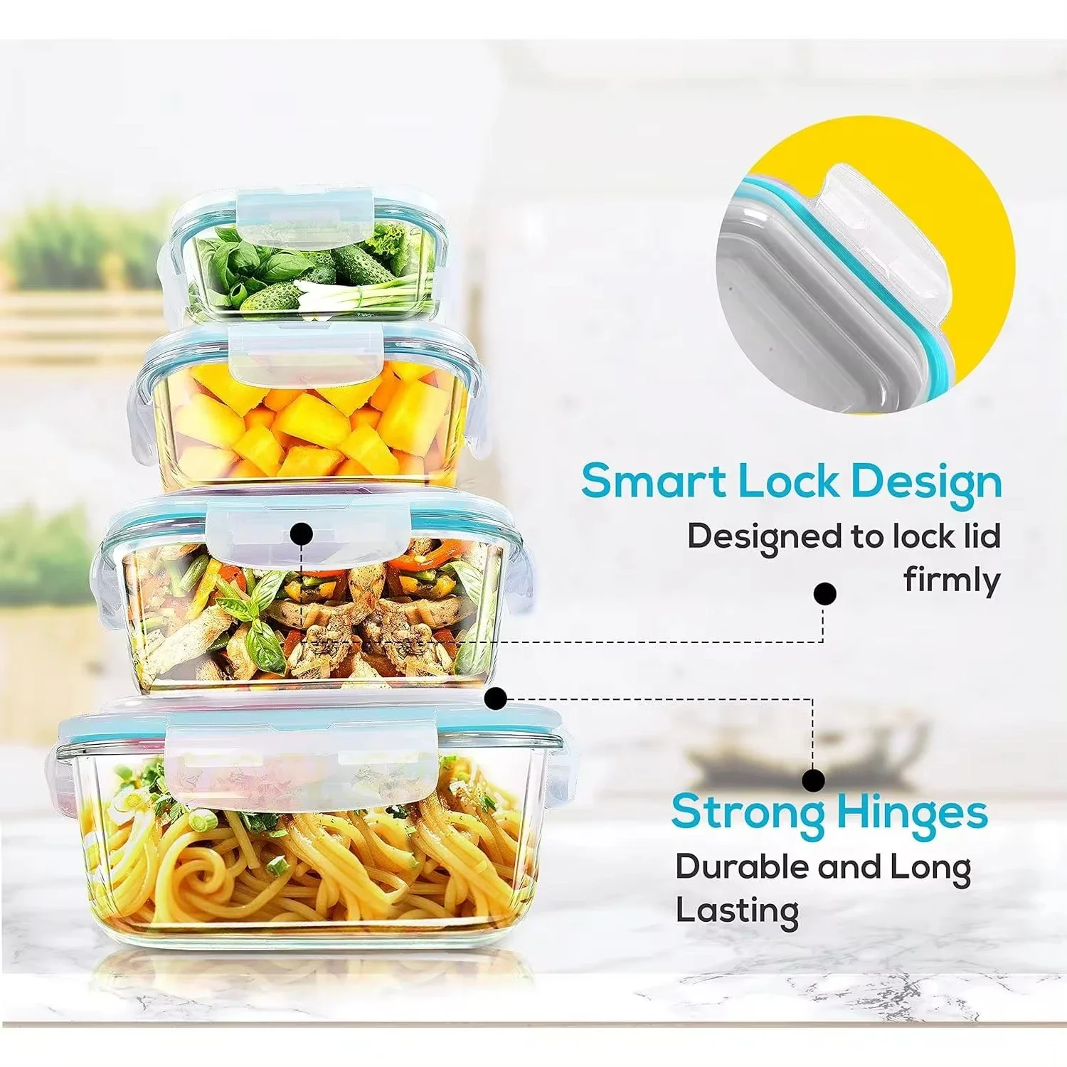 Glass Lunch Box Food Storage C - Meal Prep Glass Containers Oven Safe incelemesi ve fiyatı
