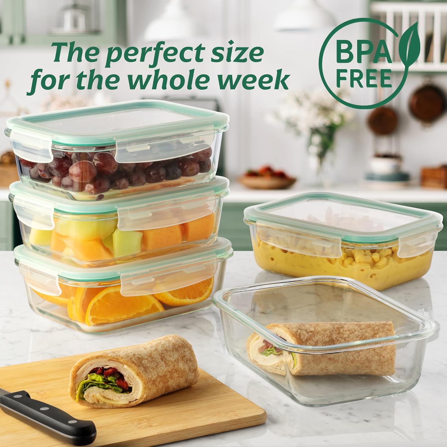 8-Pack 35 oz Glass Food Contai - Meal Prep Glass Containers Oven Safe incelemesi ve fiyatı
